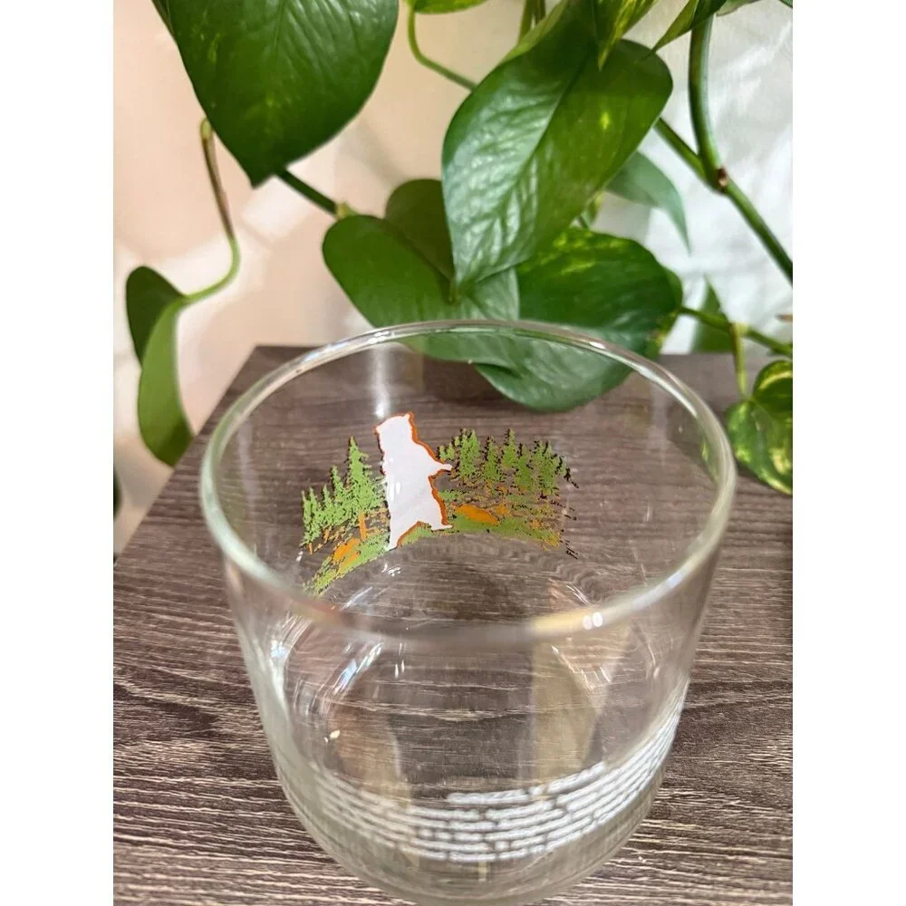 Grizzly bear glass vintage cup